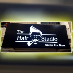 The Hair Studio backlit signboard